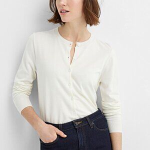 Off White Knit Cardigan by Contemporaine At Simons Size Large